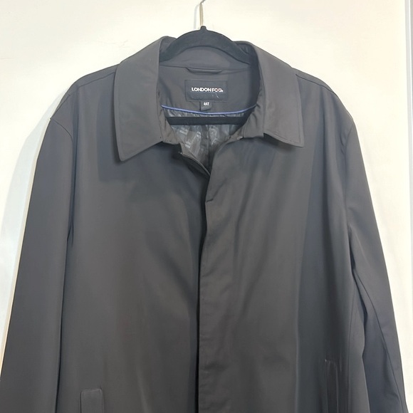 London Fog Single Breasted Black 3/4 Trench Coat Jacket Men’s Size  44T - Picture 5 of 14